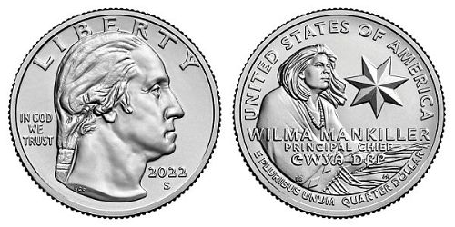 2022-S 25 Cents - Wilma Mankiller American Women Quarter Uncirculated Mint Roll