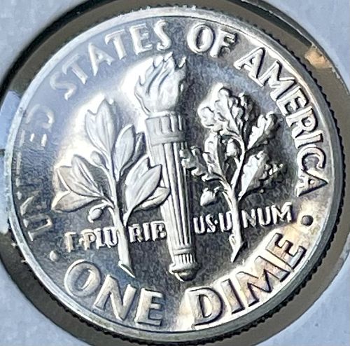 1970-S Roosevelt Proof Dime ~ FDR Nice Purple Glow w/ Bleached Hair Cameo Proof