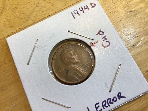 1944-D Lincoln Wheat Penny, Cud Error, die Error, see Pictures, Free shipping