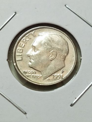 1991 P Roosevelt Dime DDO DDR Off Center