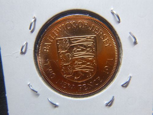 BALLIWICK OF JERSEY 1971 TWO NEW PENCE PROOF LIKE