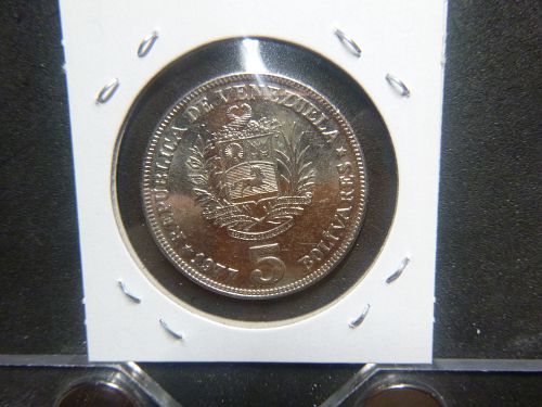 REPUBLIC OF VENEZUELA 1977 5 BOLIVAR