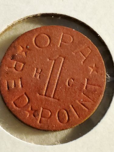 1944-45 OPA- Red Point Token Letters "H" "C"