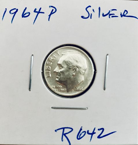 1964 P Roosevelt Dime. Almost Uncirculated R642