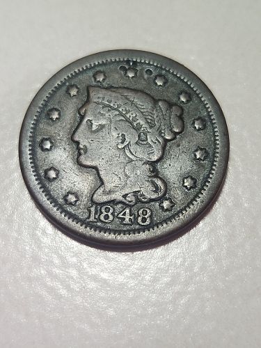 1848-P Braided Hair Liberty Large Cent