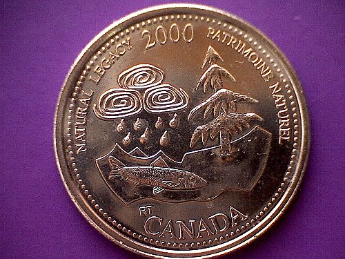 2000 CANADA TWENTY - FIVE CENTS QUEEN ELIZABETH 11 "NATURAL LEGACY"