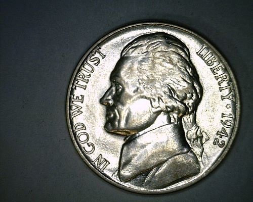 1942 P Jefferson silver war nickel (8-391)
