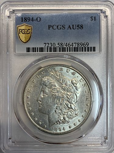 1894-O Morgan Silver Dollar, AU58 PCGS  (6224)