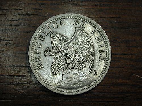 1933 Chile 1 Peso KM 176 nice