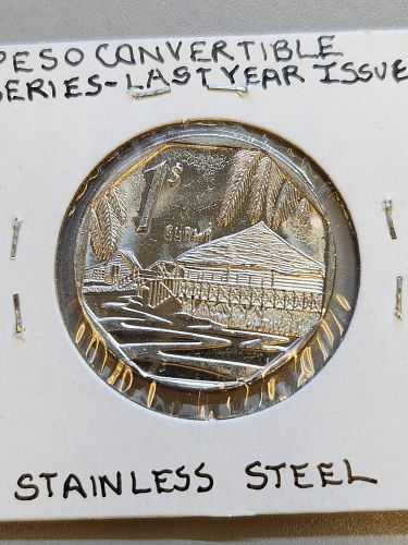 1998 Cuba 1 Peso Coin Brilliant Uncirculated View of Guamá ville