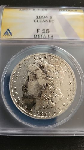 1894 Morgan F15 cleaned, key date