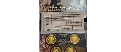 2007 S Presidential Dollar 4 Coin Gem Proof Set