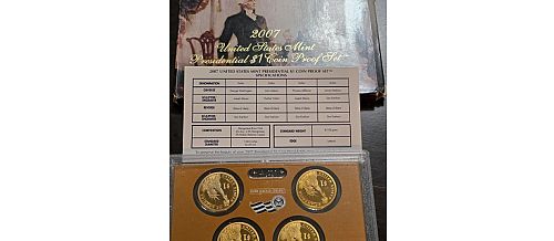 2007 S Presidential Dollar 4 Coin Gem Proof Set