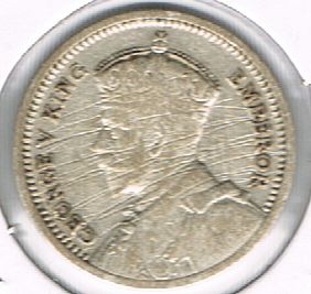 3 Pence - George V,  New Zealand, 1936, scratched obverse