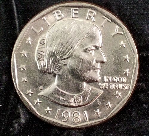 1981-S Susan B. Anthony Dollar, Clear S