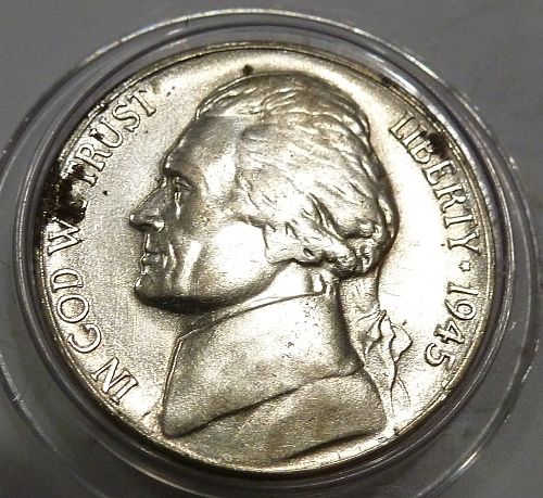 1940% SILVER WAR NICKEL 1945-S UNCIRCULATED Jefferson Nickel  # CW-28