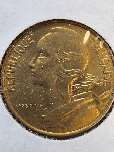 1963 France 10 centimes Coin Brilliant Uncirculated Marianne