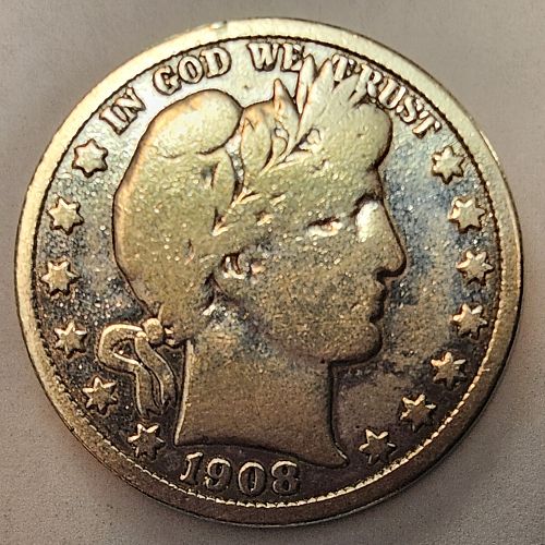 1908 O Barber Half Dollar