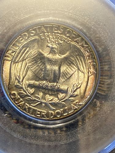 1945-D WASHINGTON QUARTER PCGS MS65 Some nice toning