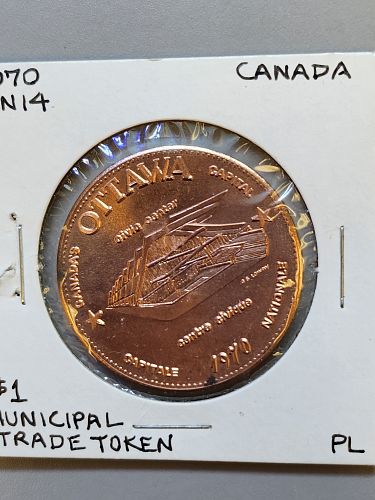 1970 Ottawa Ontario $1 Dollar Trade token Uncirculated Ottawa's Victory Grey Cup