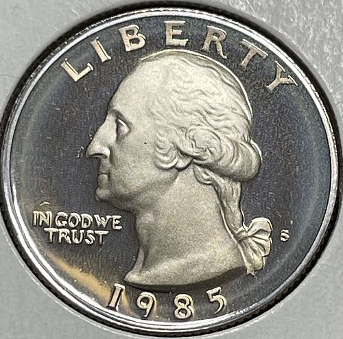 1985-S Washington Clad Proof Quarter ~ Gem Cameo Proof