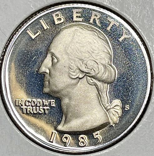 1985-S Washington Clad Proof Quarter ~ Gem Cameo Proof