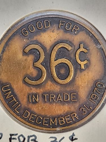 1970 Victoria British Columbia 36 Cents - Capital Iron and Metals Ltd trade token UNC