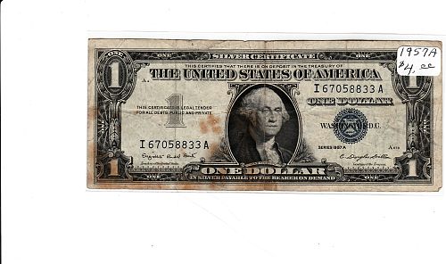 1957   A   SILVER CERTIFICATE