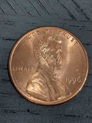1996 Penny - Large multiple die cracks on reverse