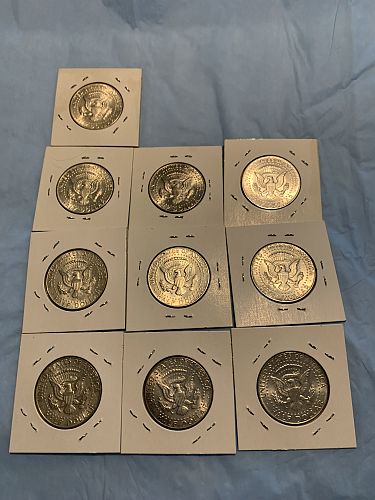 New/old just opened 1964 P Kennedy 1/2 Dollars 11 each uncirculated
