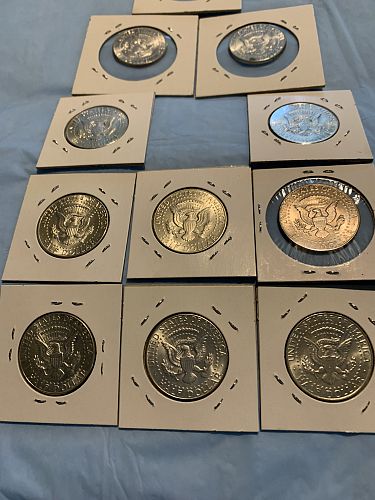 New/old just opened 1964 P Kennedy 1/2 Dollars 11 each uncirculated