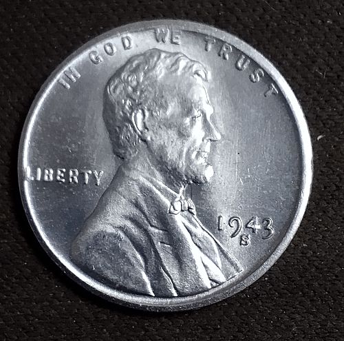 1943-S Lincoln Head Cent, Zinc-Coated Steel