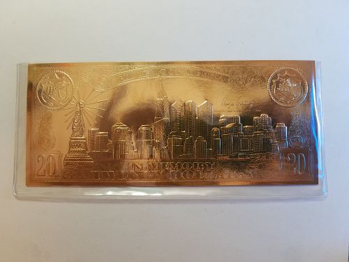 National Collectors Mint September 11th Coin Certificate Gold Leaf $20 Dollars 3 Silv
