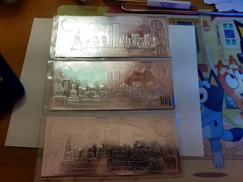 National Collectors Mint September 11th Coin Certificate Gold Leaf $20 Dollars 3 Silv