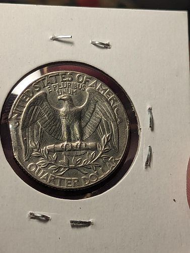 1973 mis-aligned obv. die and clip washington quarter AU-55