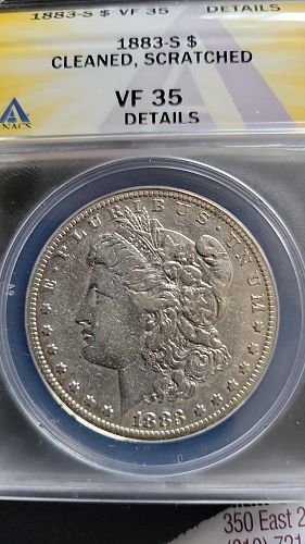1883 S Morgan Dollar VF35 cleaned scratched
