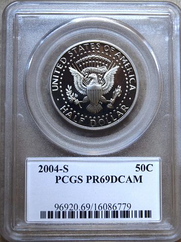 2004 S  PCGS KENNEDY PR 69DCAM CLAD GRADED  COIN