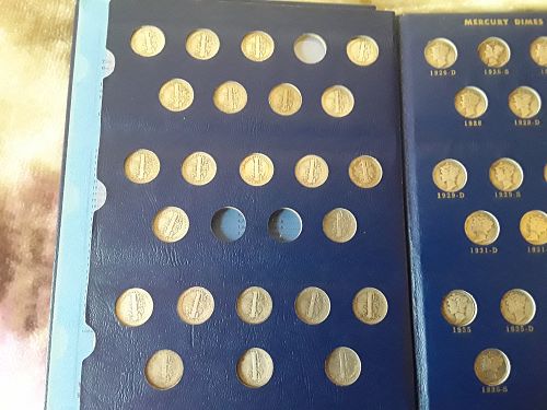 MERCURY DIME COLLECTION 1916-1945 AVG-AU