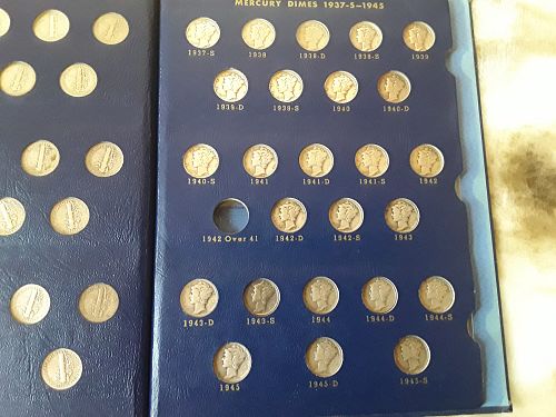 MERCURY DIME COLLECTION 1916-1945 AVG-AU