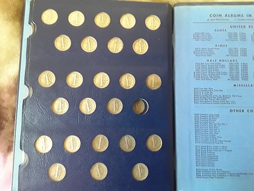 MERCURY DIME COLLECTION 1916-1945 AVG-AU