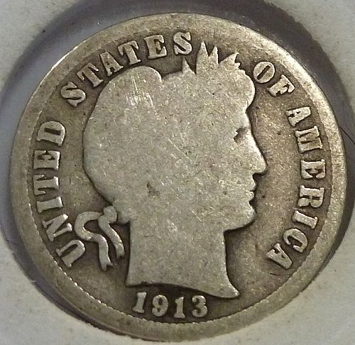 1913-P GOOD Barber Dime (WM-14)