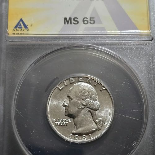 1981-P Washington Quarter- ANACS Graded MS65!!!