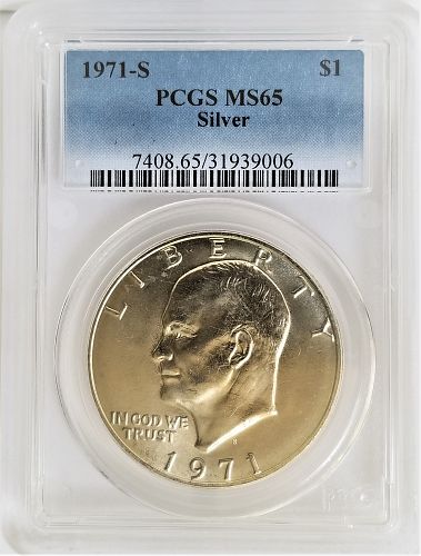 1971-S Eisenhower (Ike) Silver Dollar PCGS MS-65