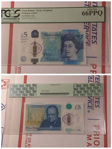 2015 Great Britain 5 Pounds PCGS Currency Gem New 66 PPQ