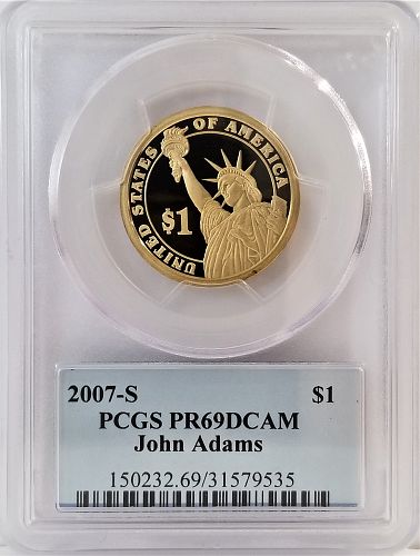2007-S Presidential John Adams Proof Dollar PCGS PR-69DCAM