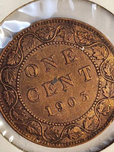 1903 Canada 1 Large Cent Coin  XF