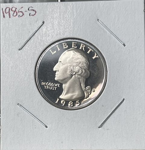 1985-S Washington Clad Proof Quarter ~ Gem Cameo Proof