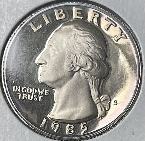 1985-S Washington Clad Proof Quarter ~ Gem Cameo Proof