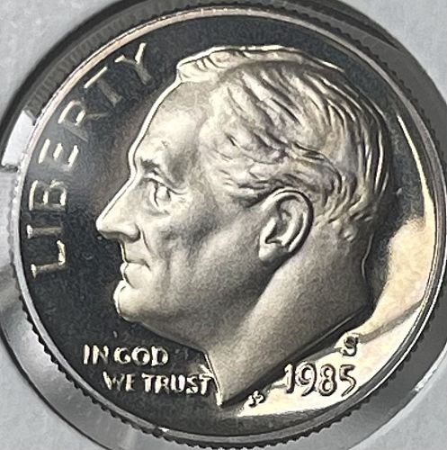 1985-S  Roosevelt Clad Proof Dime • Cameo Proof Direct from MPS