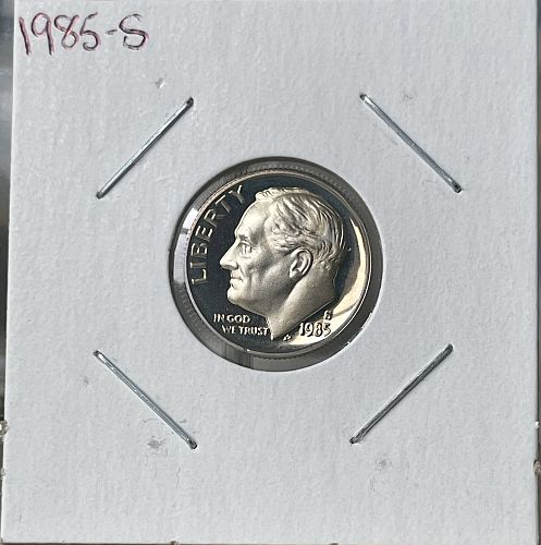 1985-S  Roosevelt Clad Proof Dime • Cameo Proof Direct from MPS